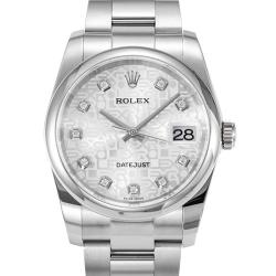 Rolex 劳力士 Datejust 日志型 36MM 银色念花纹表盘 镶钻 N厂定制版