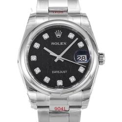 Rolex 劳力士 Datejust 日志型 36MM黑色念花纹表盘 镶钻 NOOB定制版