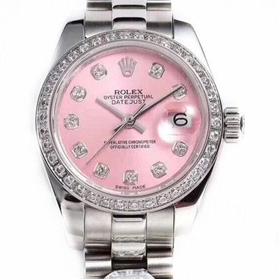 Rolex 劳力士 datejust 日志型 粉红面镶钻 Noob定制版