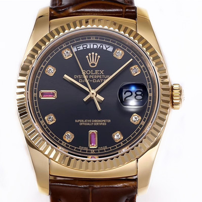 Rolex 劳力士手表 星期日历型36系列 118238黑盘 镶钻红宝石 NOOB手表