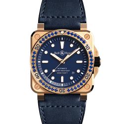 柏莱士（Bell & Ross）INSTRUMENTS系列 BR 03-92 DIVER BLUE BRONZE SAPPHIRE BEZEL BR0392-D-BU-BR-