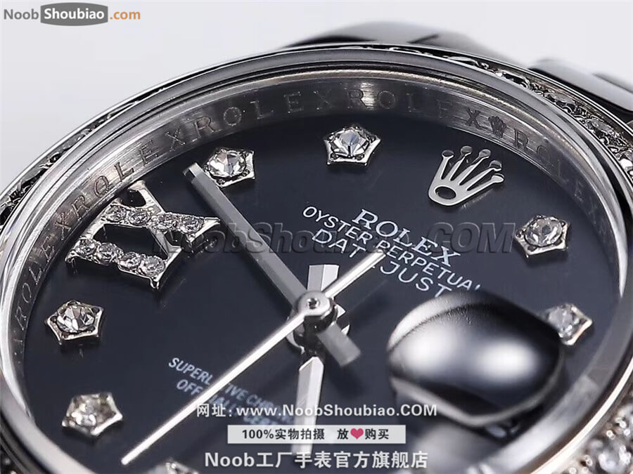 NOOB手表 定制版 劳力士 81299 珍珠淑女型系列复刻价格 黑面镶钻 腕表 最高品质版本