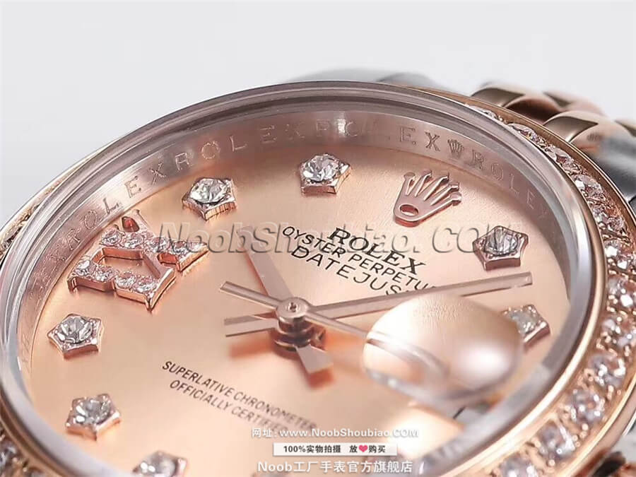  劳力士 279381RBR 女装日志型系列 28系列价格 白盘 玫瑰金镶钻腕表 最高品质版本