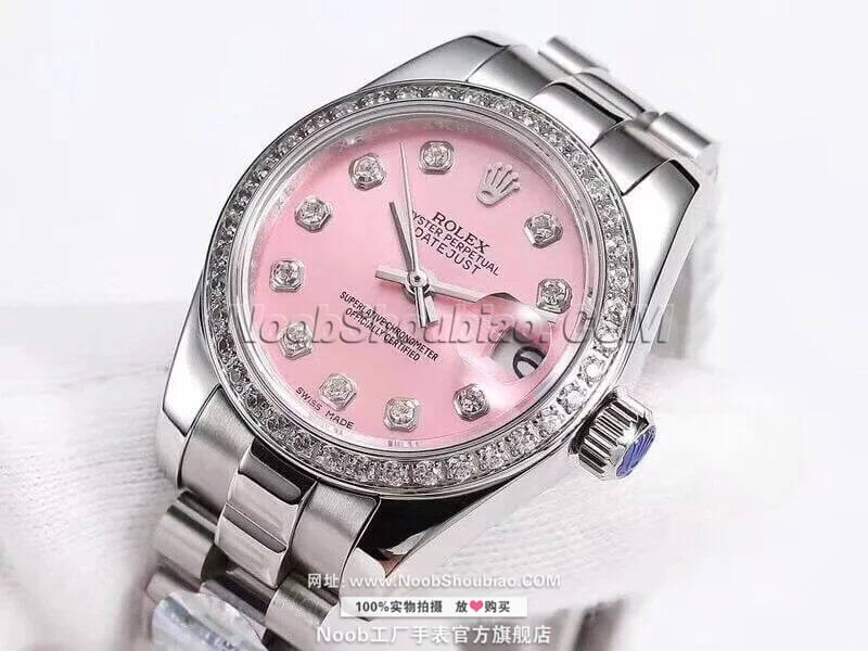  劳力士 m279384rbr-0003 女装  日志型系列价格  粉红表盘 镶钻 腕表 最高复刻版本