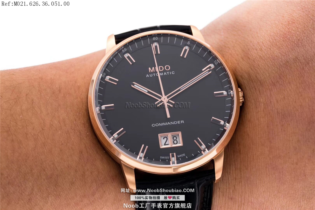 noob官方旗舰店美度 MIDO 指挥官系列纪念日 大日历 全自动机械腕表 COMMANDER BIG DATE M021.626.36.051.00 皮带