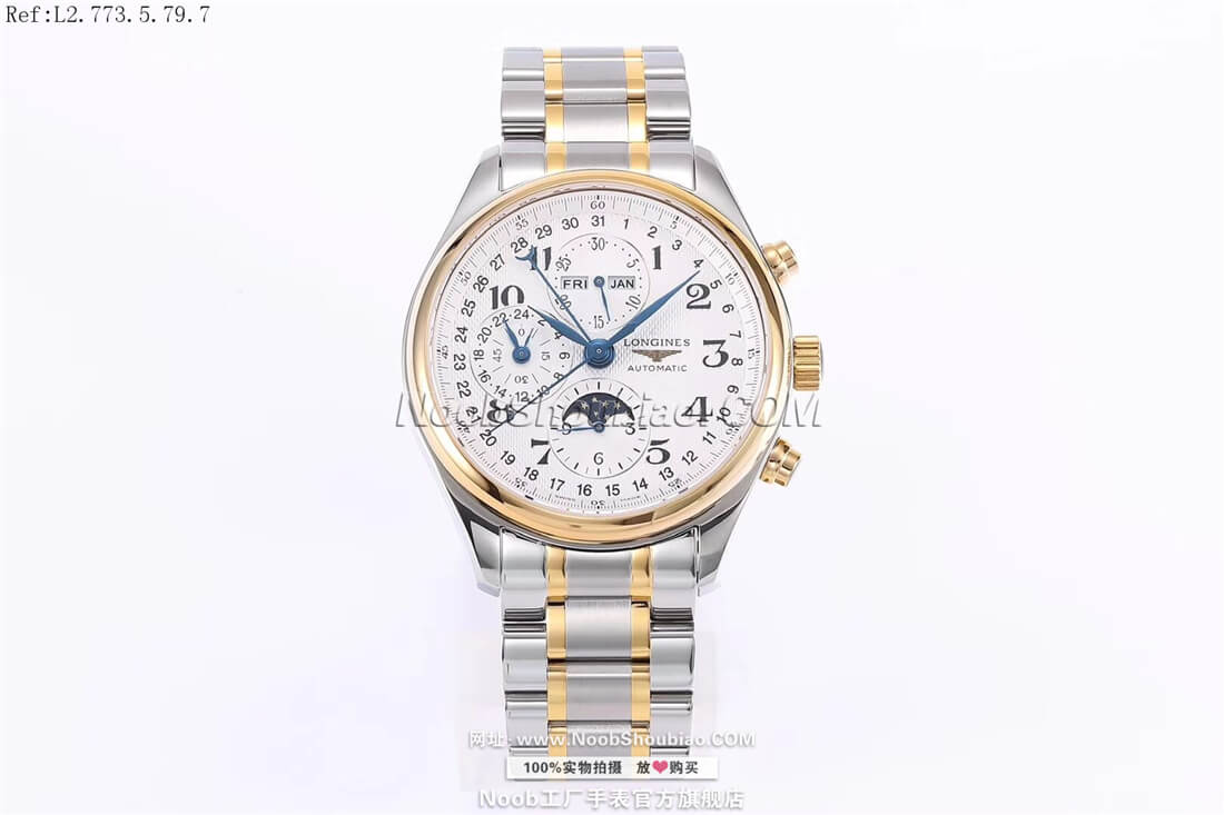 noob官网Longines 浪琴 Master Collection 名匠系列 L2.773.5.79.7 月相 金色