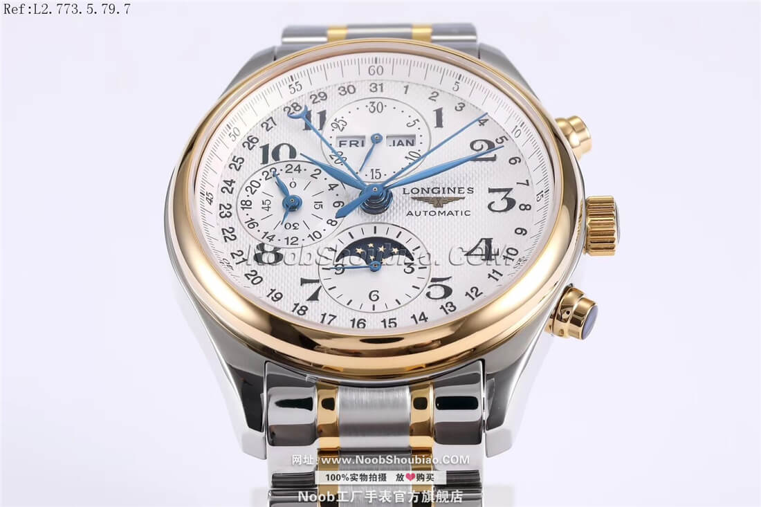 noob手表Longines 浪琴 Master Collection 名匠系列 L2.773.5.79.7 月相 金色
