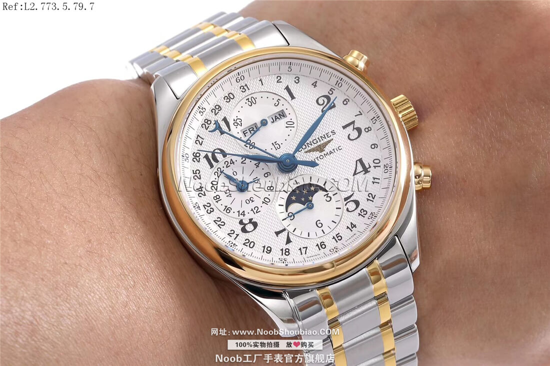 noob官方旗舰店Longines 浪琴 Master Collection 名匠系列 L2.773.5.79.7 月相 金色