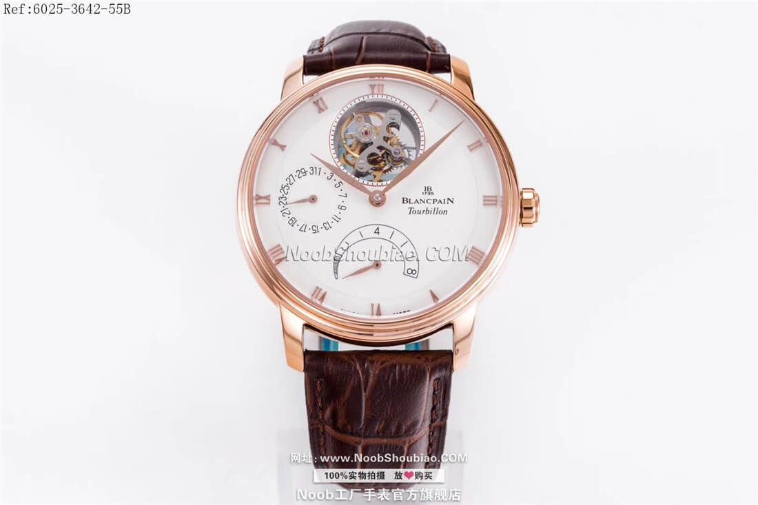 noob官网Blancpain 宝珀 VILLERET 经典系列 6025-3642-55B 陀飞轮 玫瑰金