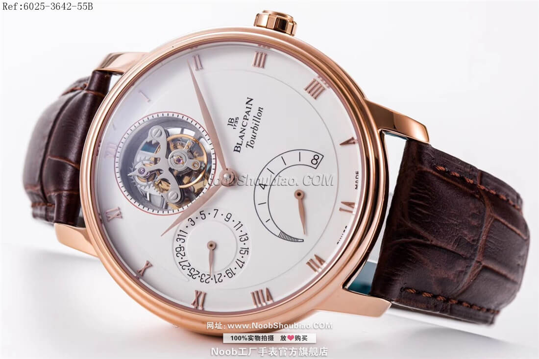 n厂手表官网Blancpain 宝珀 VILLERET 经典系列 6025-3642-55B 陀飞轮 玫瑰金