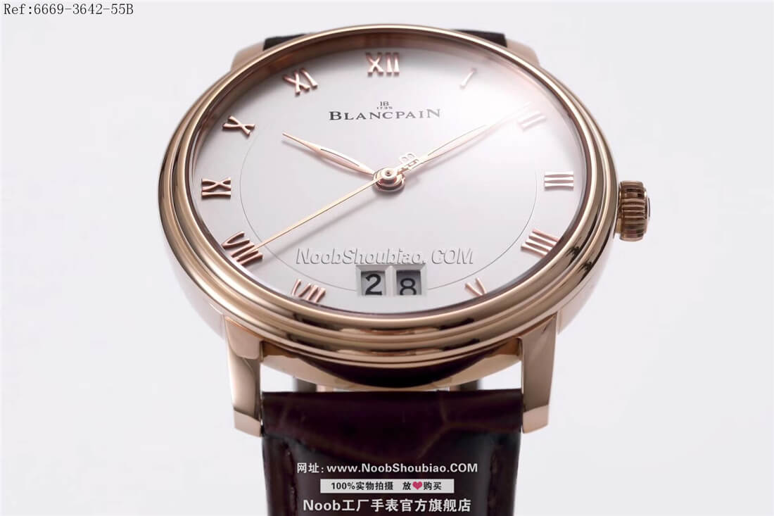 noob手表Blancpain 宝珀 VILLERET 经典系列 6669-3642-55B GRANDE DATE 玫瑰金