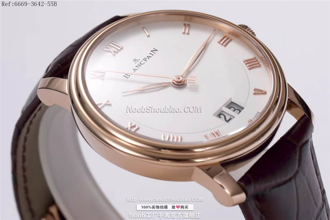 复刻名表Blancpain 宝珀 VILLERET 经典系列 6669-3642-55B GRANDE DATE 玫瑰金