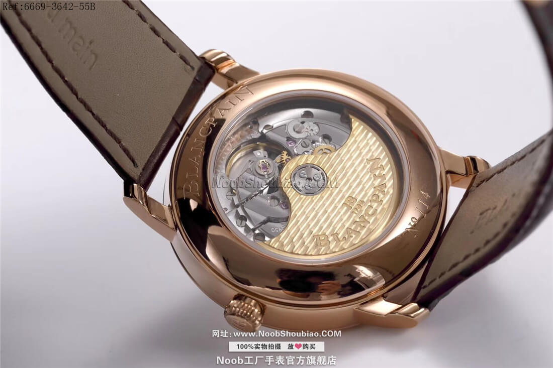  n版手表Blancpain 宝珀 VILLERET 经典系列 6669-3642-55B GRANDE DATE 玫瑰金