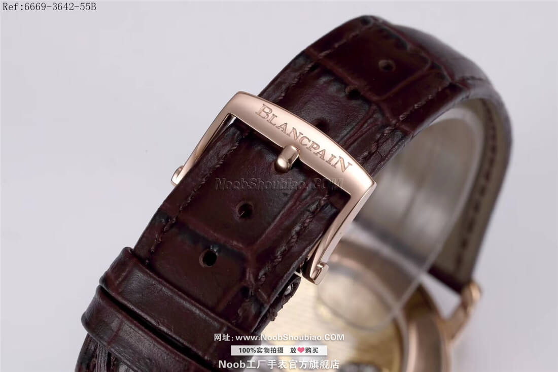  noob厂官网Blancpain 宝珀 VILLERET 经典系列 6669-3642-55B GRANDE DATE 玫瑰金
