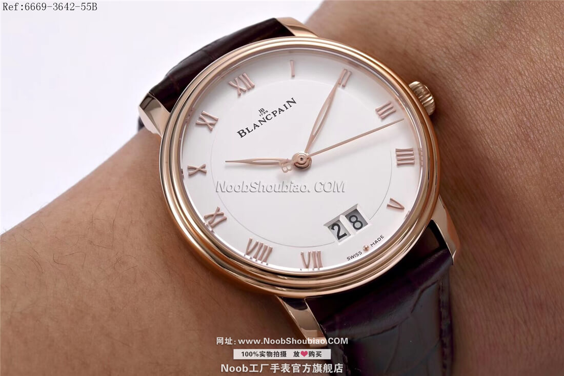 noob官方旗舰店Blancpain 宝珀 VILLERET 经典系列 6669-3642-55B GRANDE DATE 玫瑰金