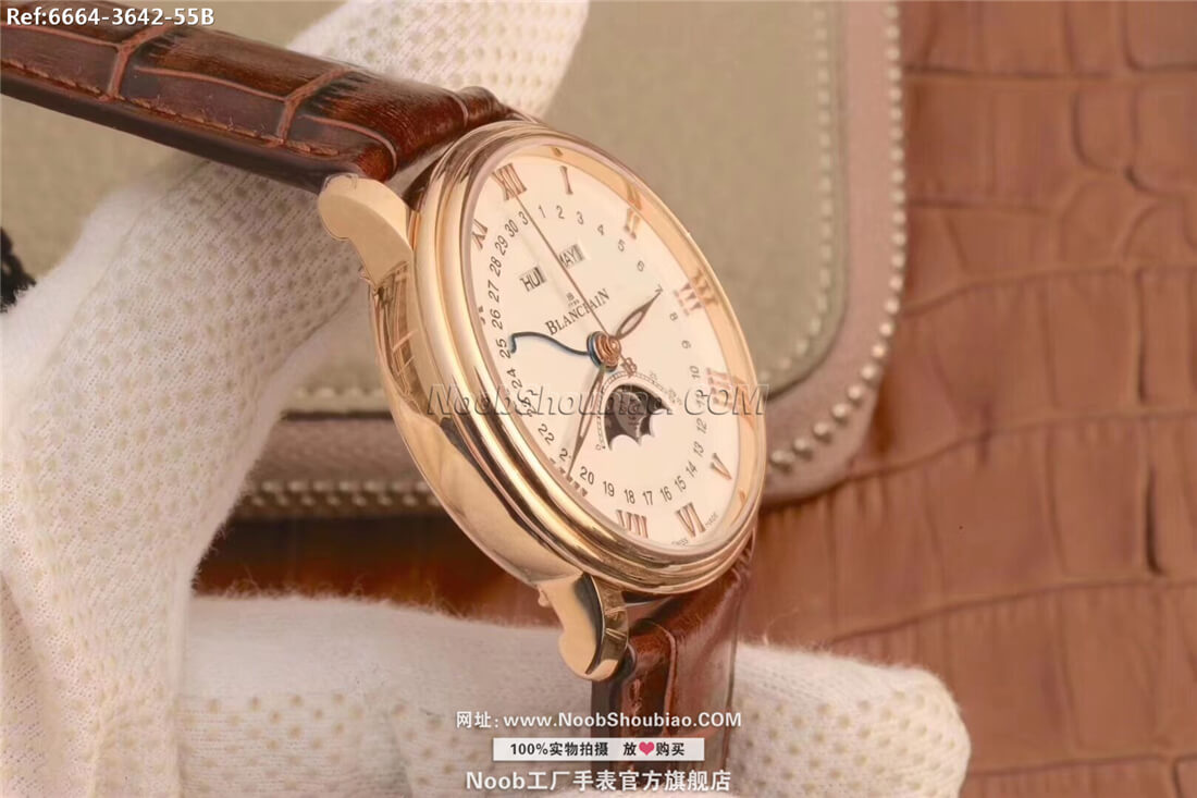 noobBlancpain 宝珀 VILLERET 经典系列 6664-3642-55B 月相 玫瑰金