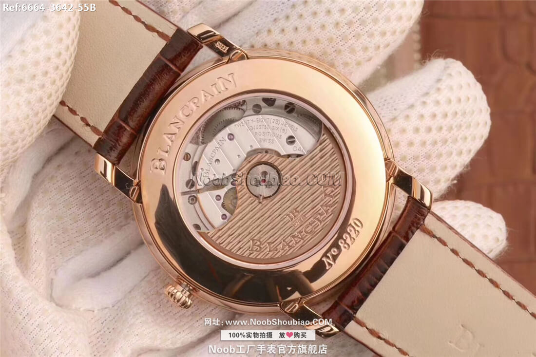  n厂手表官网Blancpain 宝珀 VILLERET 经典系列 6664-3642-55B 月相 玫瑰金