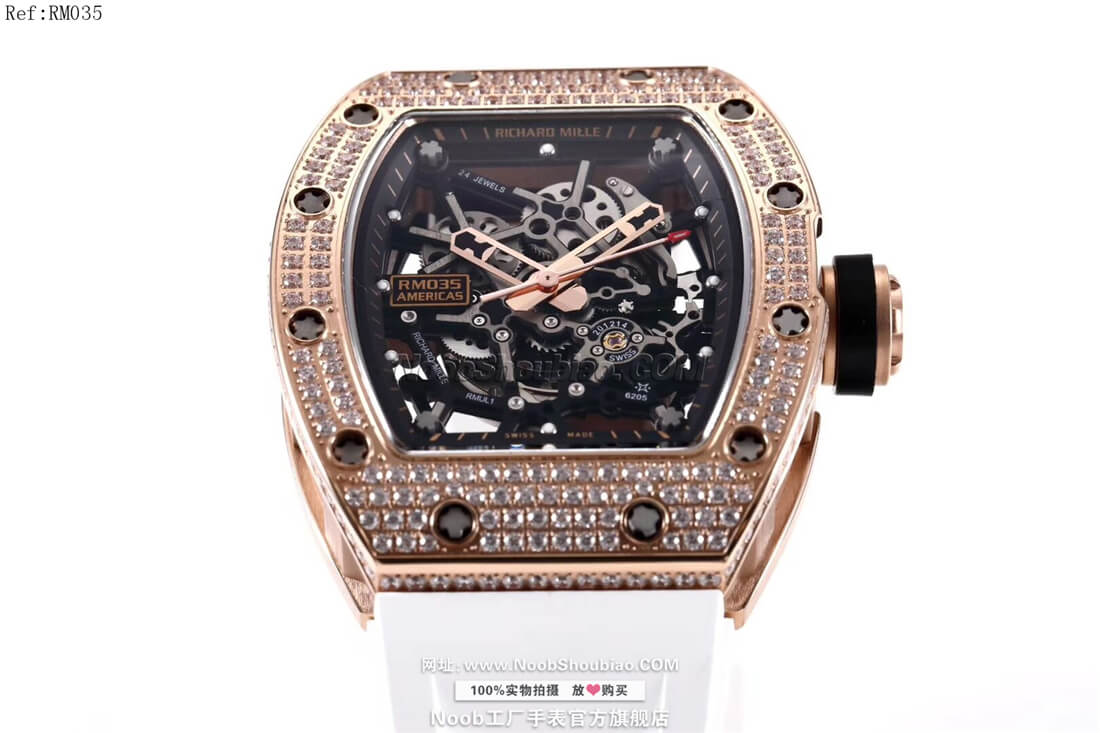 noob手表Richard Mille 理查德·米勒 RM35 美国公牛＂纪念版 奢华漫钻系列 白色胶带