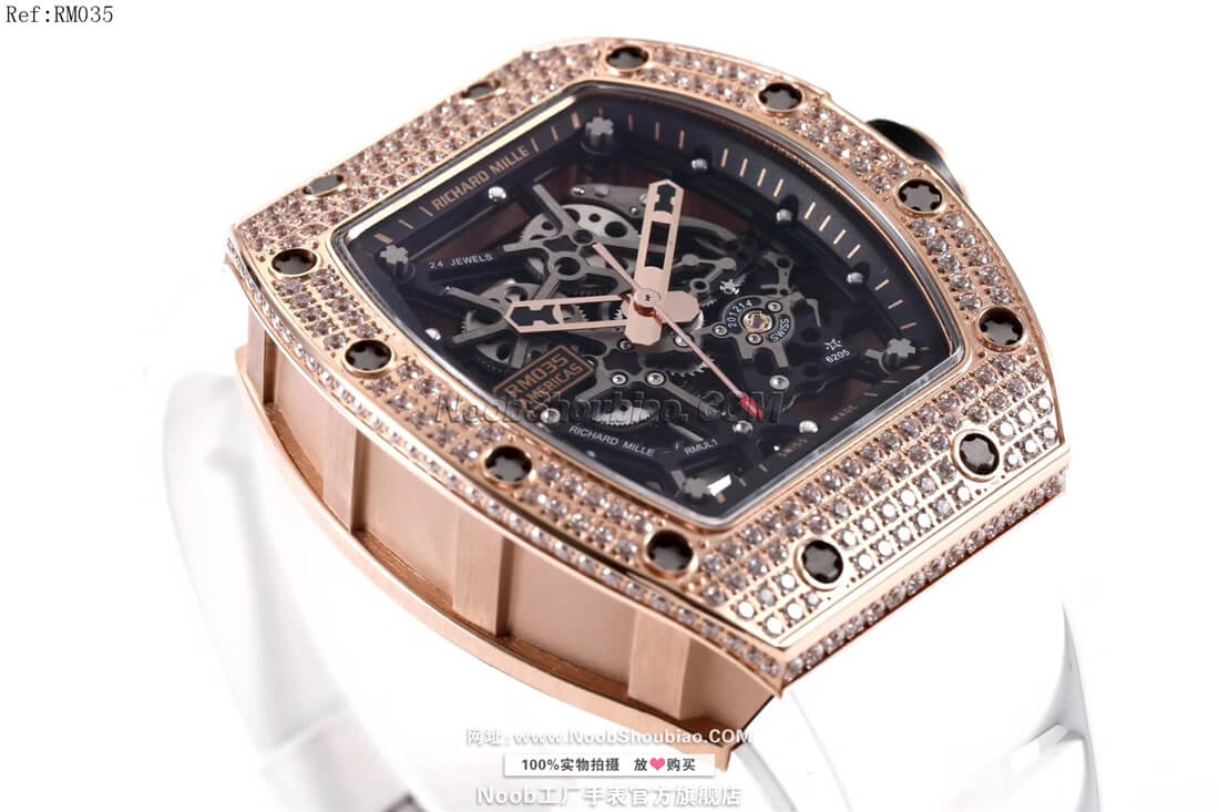 复刻名表Richard Mille 理查德·米勒 RM35 美国公牛＂纪念版 奢华漫钻系列 白色胶带