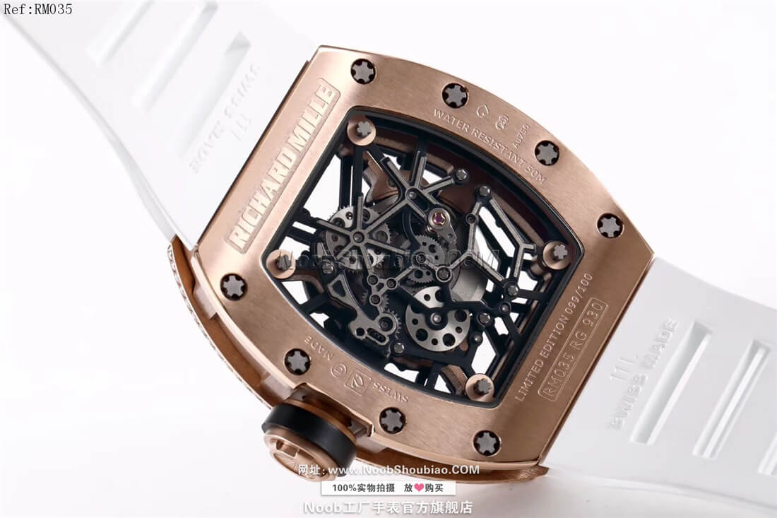 n版手表Richard Mille 理查德·米勒 RM35 美国公牛＂纪念版 奢华漫钻系列 白色胶带
