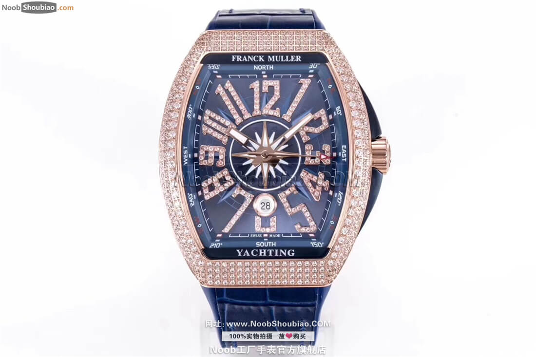 noob官网法穆兰 Franck Muller Vanguard Yachting V 45 SC DT YACHT 玫瑰金 镶钻