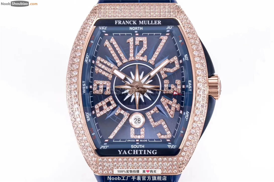 n厂法穆兰 Franck Muller Vanguard Yachting V 45 SC DT YACHT 玫瑰金 镶钻