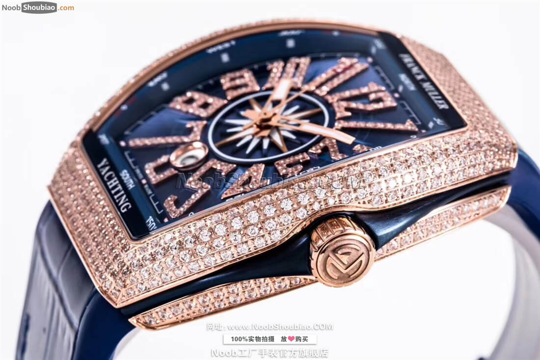 noob法穆兰 Franck Muller Vanguard Yachting V 45 SC DT YACHT 玫瑰金 镶钻