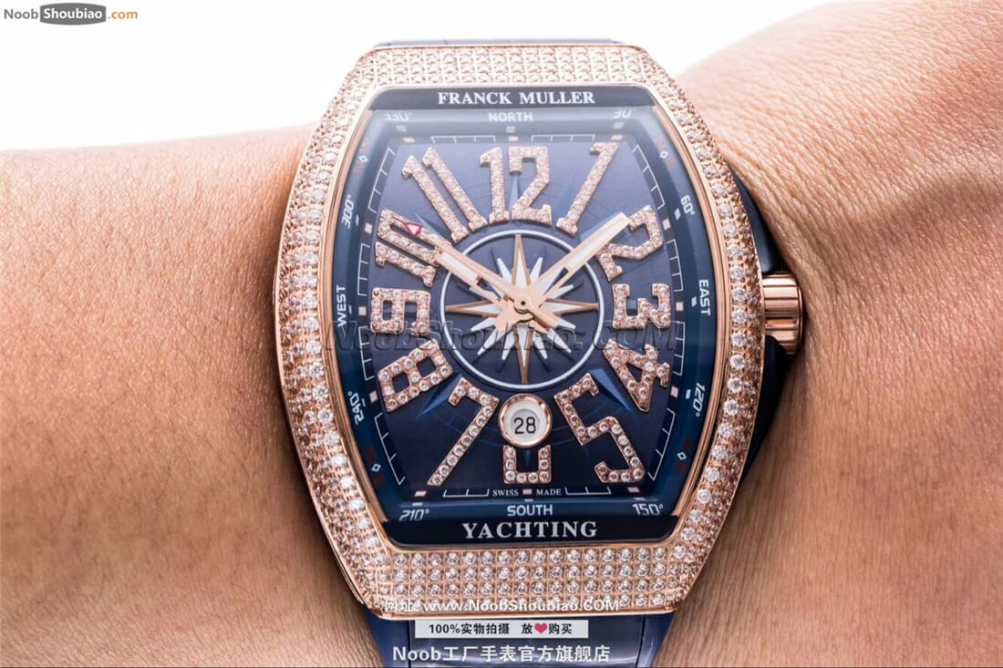 noob官方旗舰店法穆兰 Franck Muller Vanguard Yachting V 45 SC DT YACHT 玫瑰金 镶钻