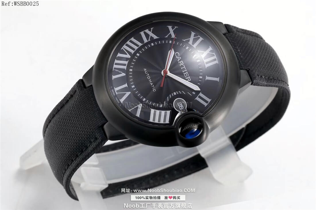 noob工厂卡地亚 Cartier BALLON BLEU DE CARTIER 42mm 碳镀层腕表 WSBB0015