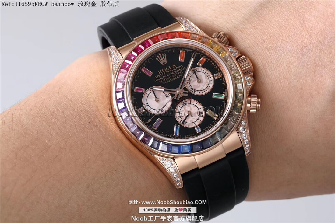 劳力士 Rolex 迪通拿 Daytona 宇宙计型 116595RBOW Rainbow 玫瑰金 胶带版 - Noob