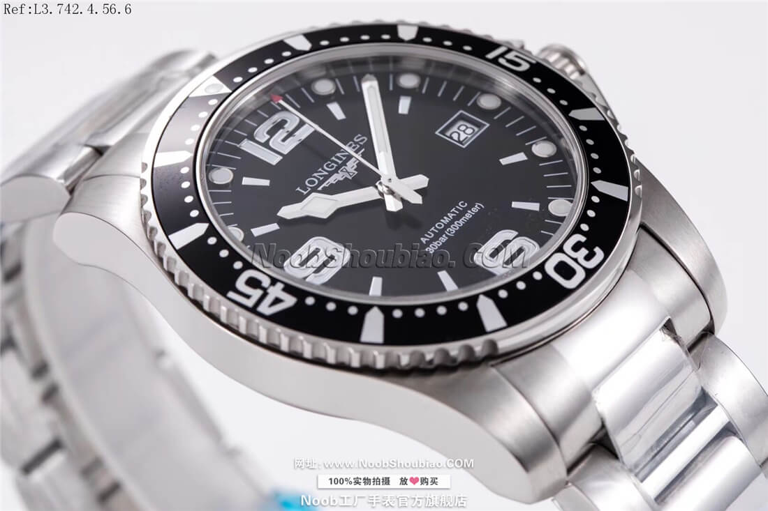 浪琴手表 运动系列 HYDROCONQUEST 康卡斯潜水系列 L3.642.4.56.6 黑盘