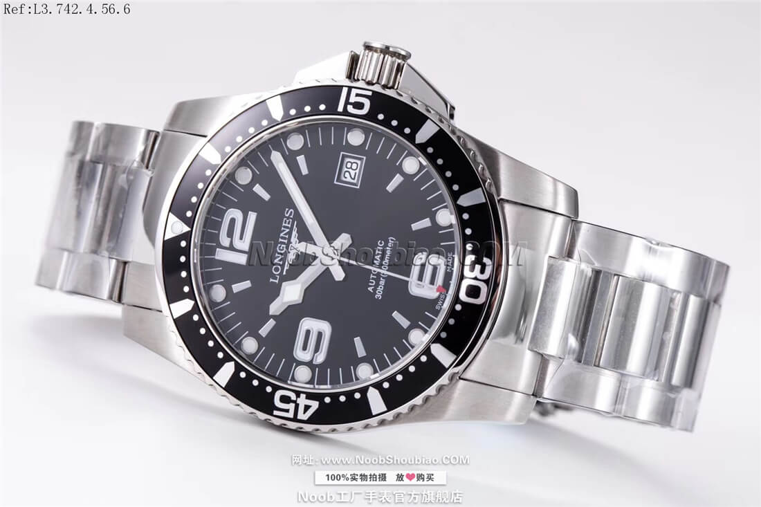 浪琴手表 运动系列 HYDROCONQUEST 康卡斯潜水系列 L3.642.4.56.6 黑盘