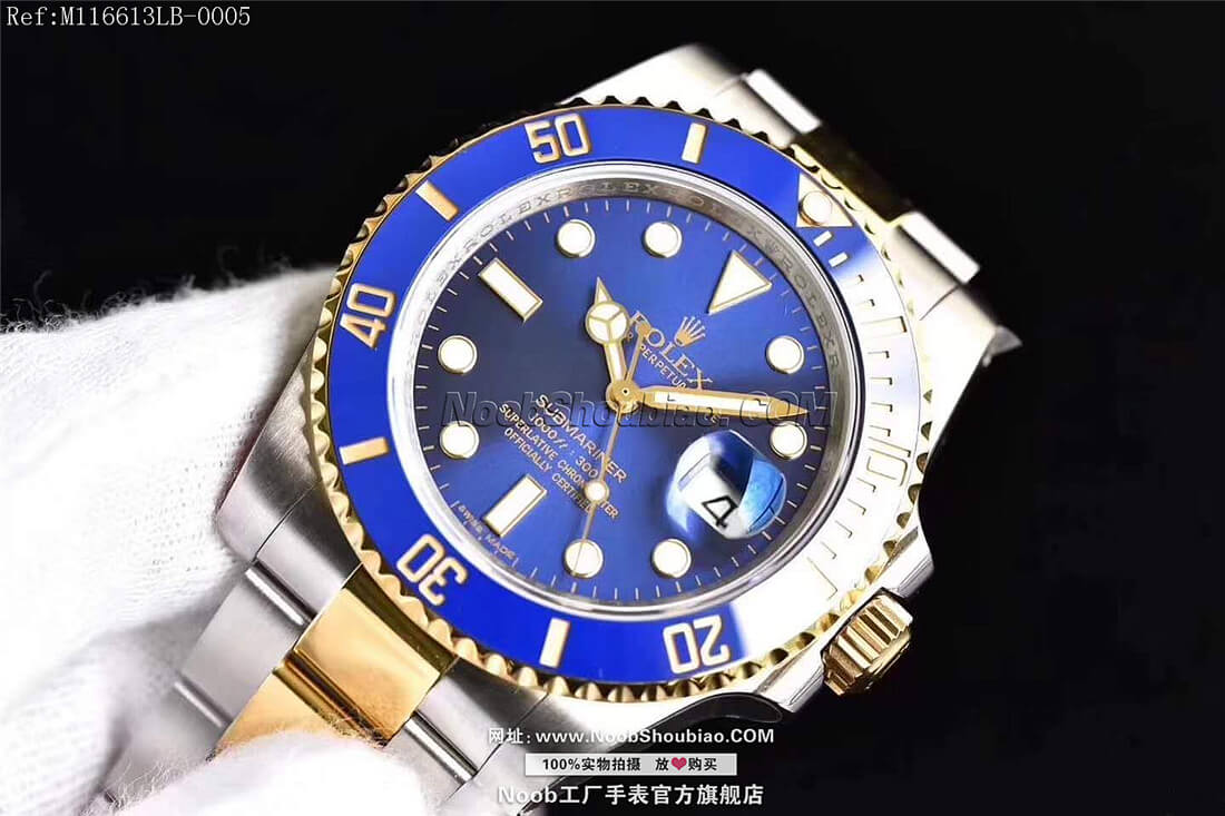  V8S 劳力士 Rolex 潜航者 SUBMARINER 间金蓝水鬼 M116613LB-0005 18K真黄金
