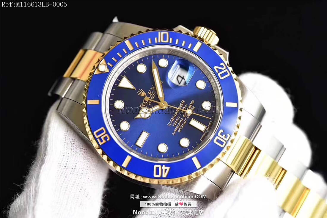 V8S 劳力士 Rolex 潜航者 SUBMARINER 间金蓝水鬼 M116613LB-0005 18K真黄金