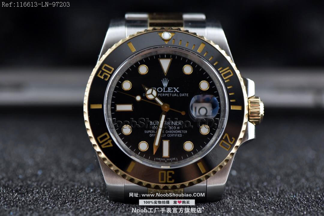 N厂手表 V8S 劳力士 Rolex 潜航者 Submariner 间金黑水鬼 116613LN 18K真黄金 