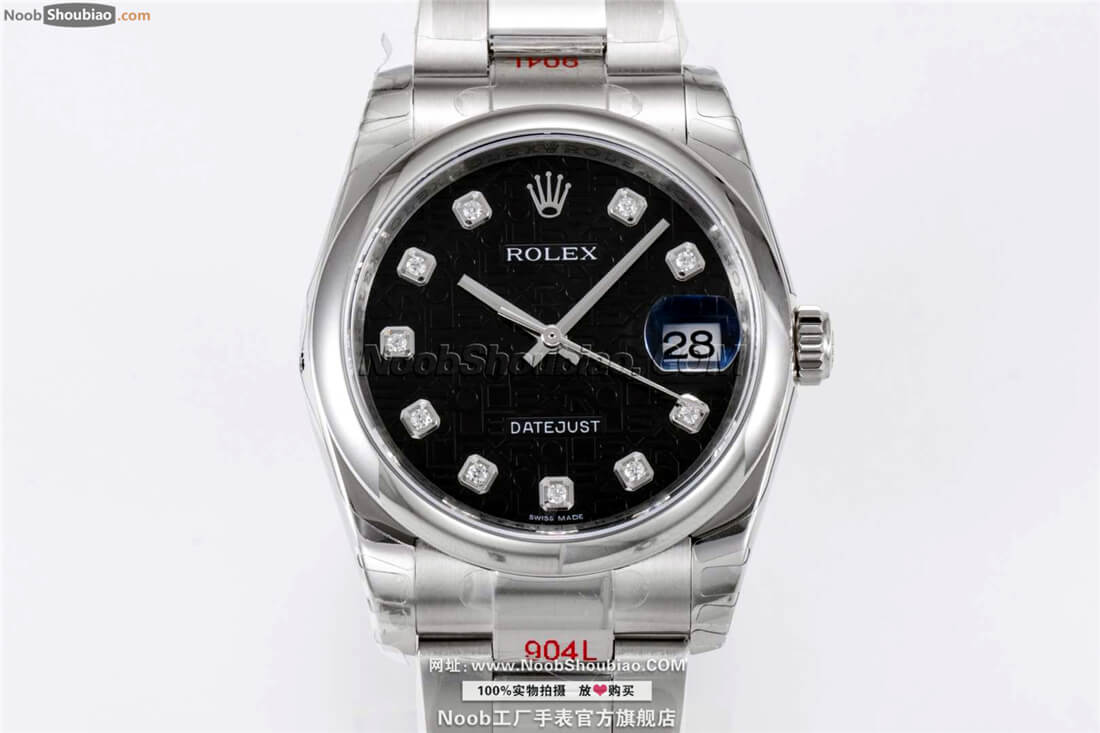 Rolex 劳力士 Datejust 日志型 36MM黑色念花纹表盘 镶钻 N厂定制版