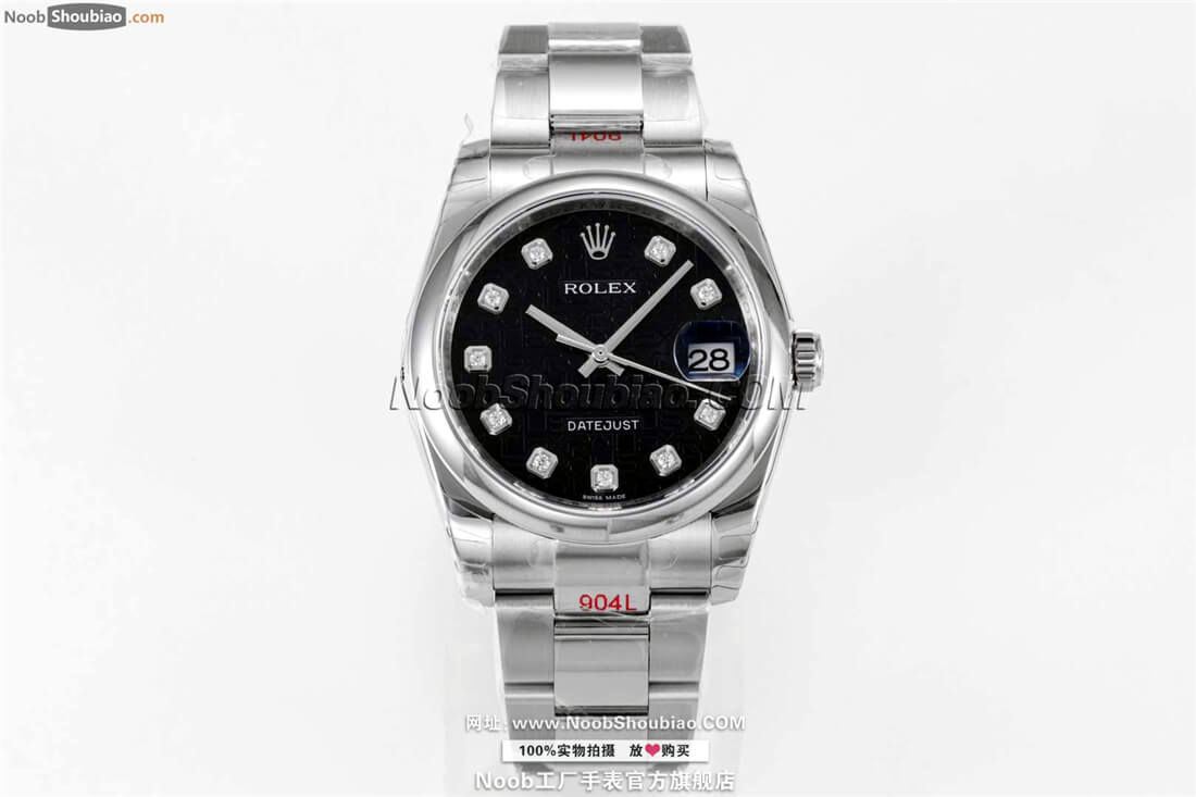 Rolex 劳力士 Datejust 日志型 36MM黑色念花纹表盘 镶钻 N厂手表定制版