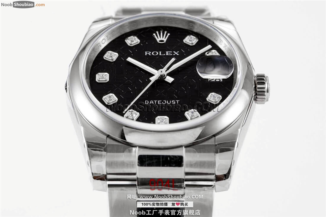 Rolex 劳力士 Datejust 日志型 36MM黑色念花纹表盘 镶钻 NOOB厂定制版