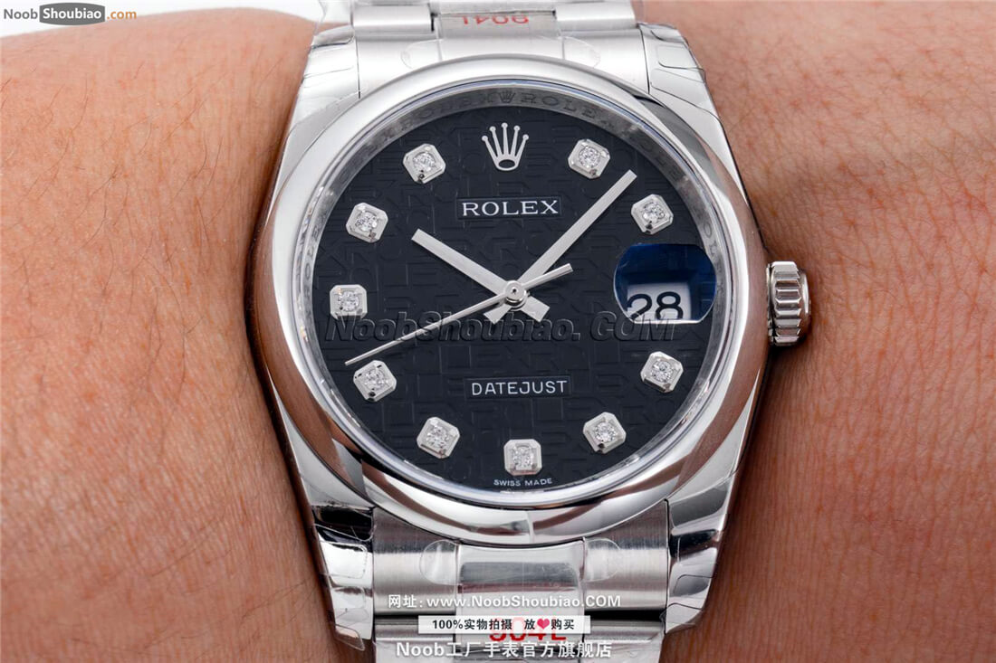 Rolex 劳力士 Datejust 日志型 36MM黑色念花纹表盘 镶钻