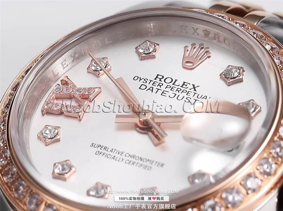 NOOB手表 定制款 劳力士 日志型系列  279381RBR-63341 女装 玫瑰金镶钻 腕表
