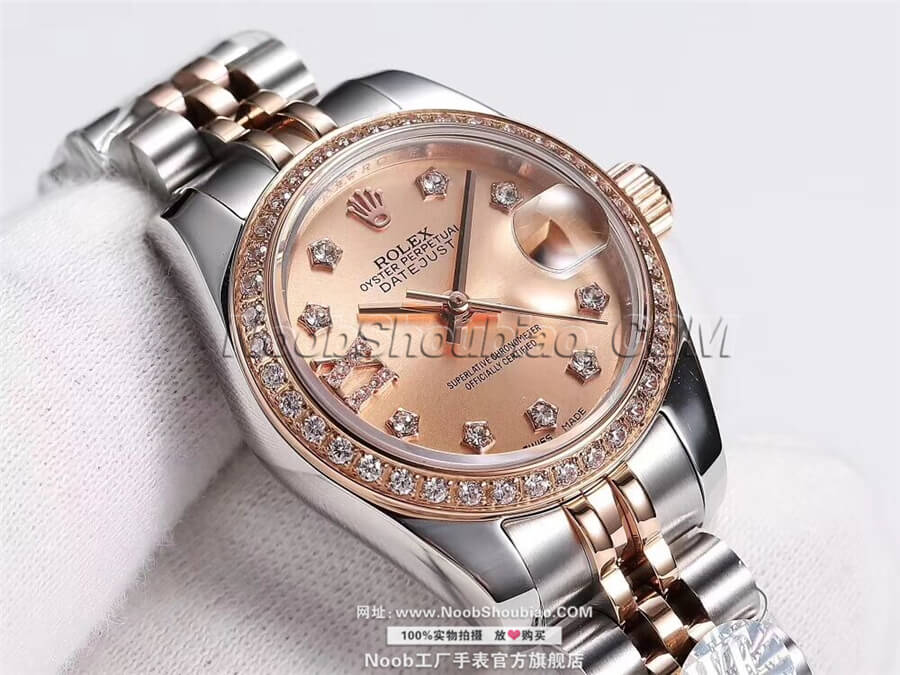  劳力士 279381RBR 女装日志型系列 28系列价格 白盘 玫瑰金镶钻腕表 最高品质版本