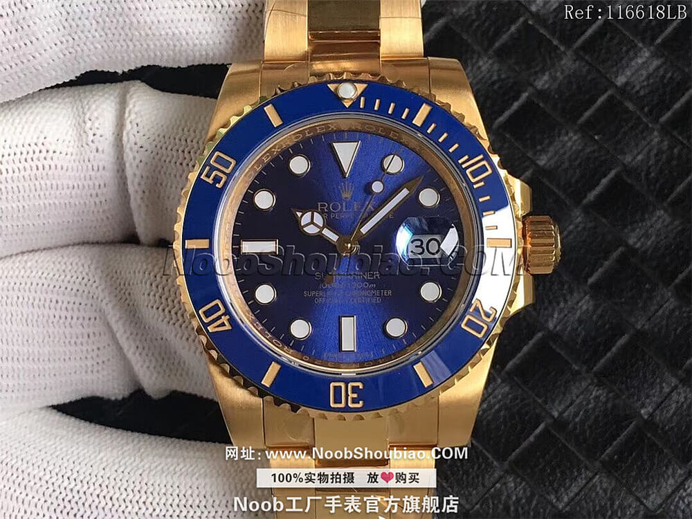 劳力士 Rolex 潜航者 Submariner 蓝水鬼 116618LB 18K包黄金