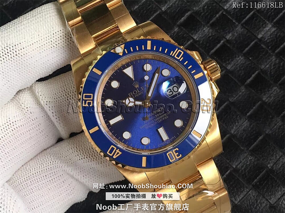 劳力士 Rolex 潜航者 Submariner 蓝水鬼 116618LB 18K包黄金