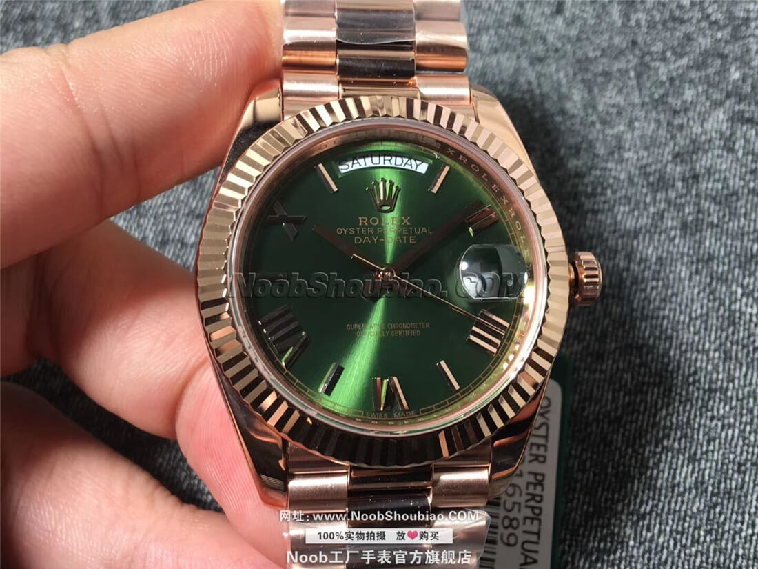 Rolex 劳力士 星期日历型40系列 228235绿盘 18K玫瑰金 N厂定制版