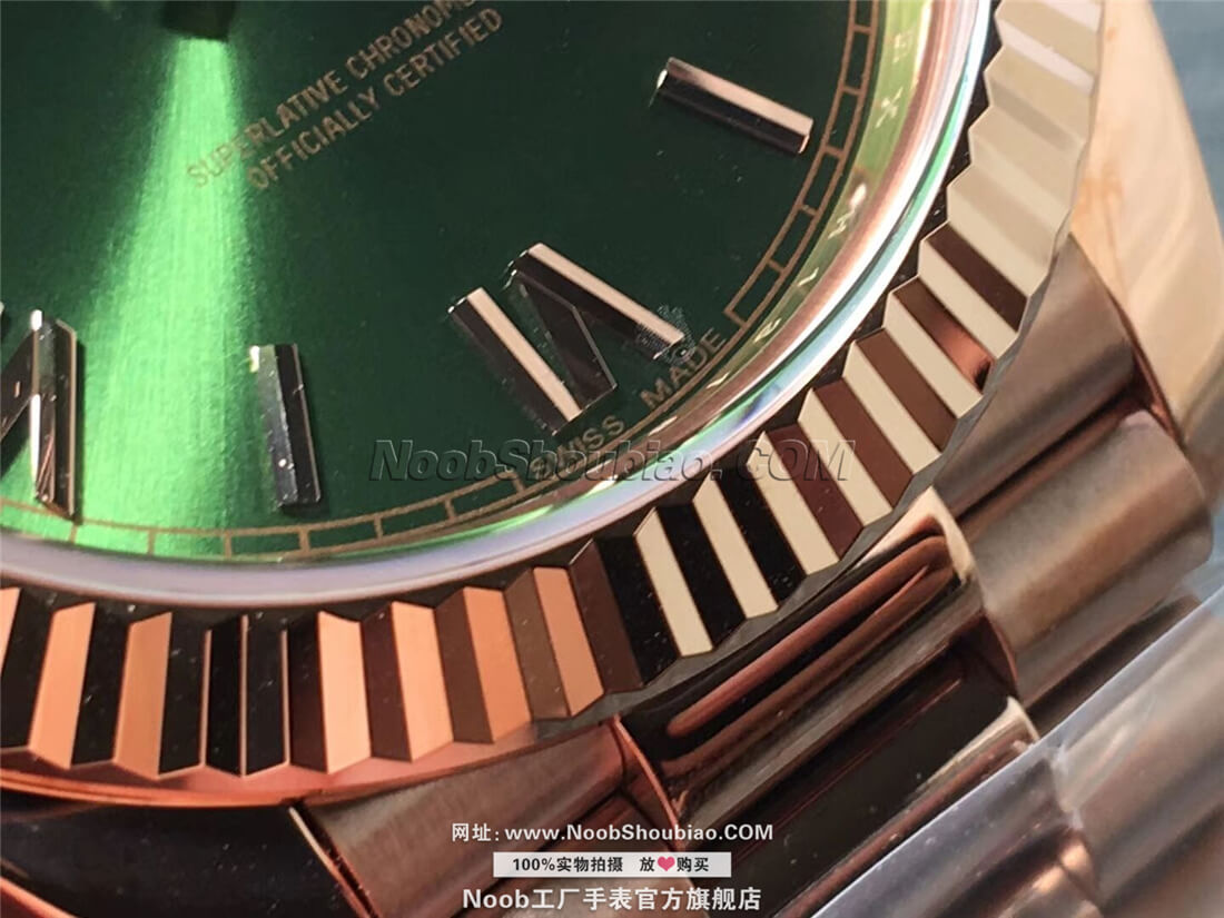Rolex 劳力士 星期日历型40系列 228235绿盘 18K玫瑰金 
