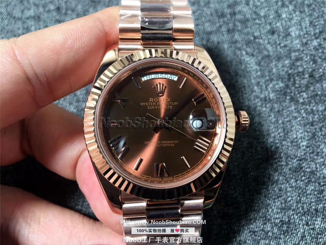 Rolex 劳力士 星期日历型40系列 m228235-0002 咖啡色 18K玫瑰金 NOOB定制版