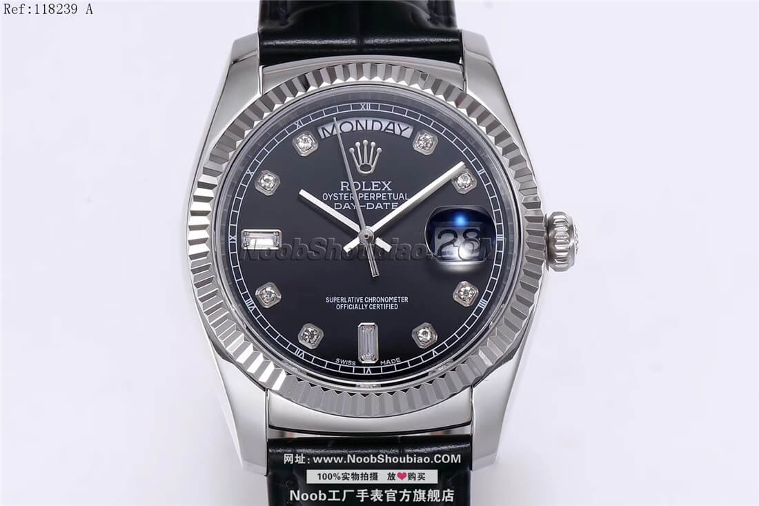 Rolex 劳力士手表 星期日历型36系列 118239 A黑盘镶钻 