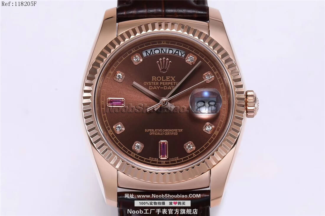 Rolex 劳力士手表 星期日历型36系列 118205F 三角坑纹外圈 N厂