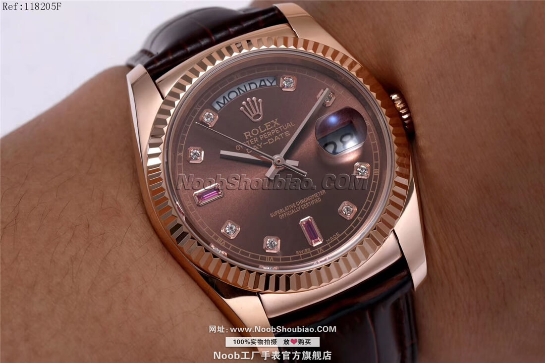 Rolex 劳力士手表 星期日历型36系列 118205F 三角坑纹外圈 