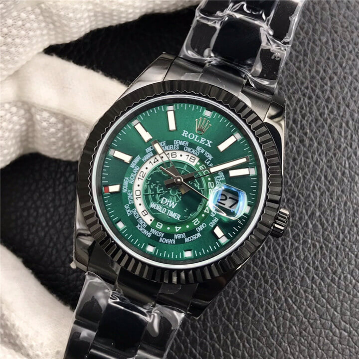 劳力士 Rolex Sky-Dweller 纵航者 天行者 俄罗斯DIW改装厂 World Timer Black DLC Green 